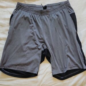 Reebok Men's Charcoal and Black Athletic Shorts